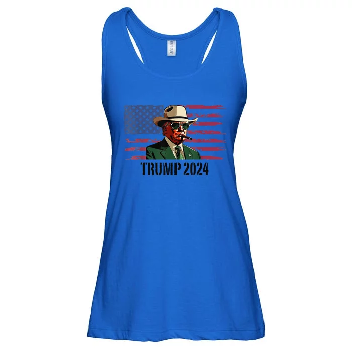 Funny Vintage Western Trump Cow Trump Daddy Ladies Essential Flowy Tank