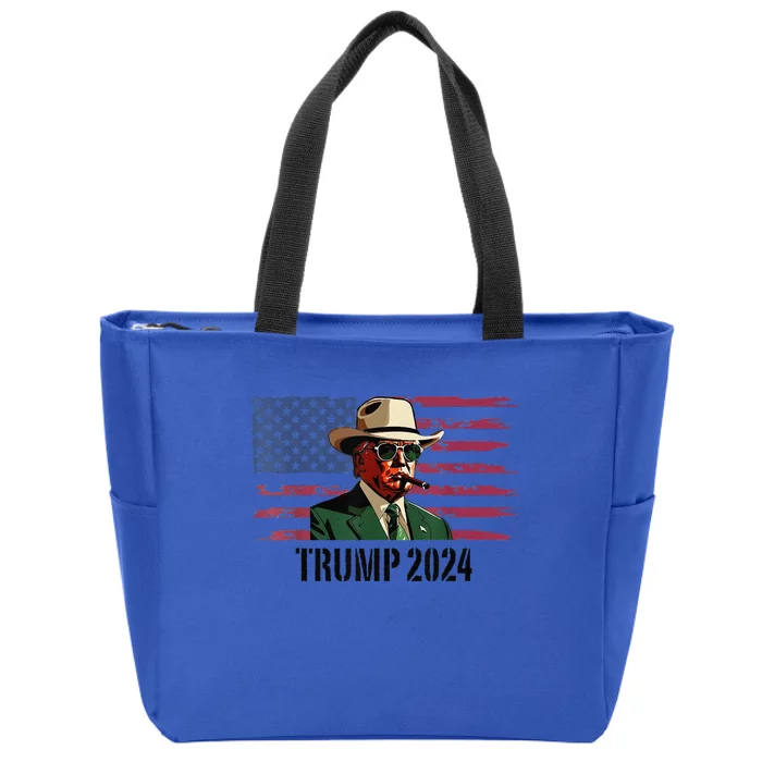 Funny Vintage Western Trump Cow Trump Daddy Zip Tote Bag