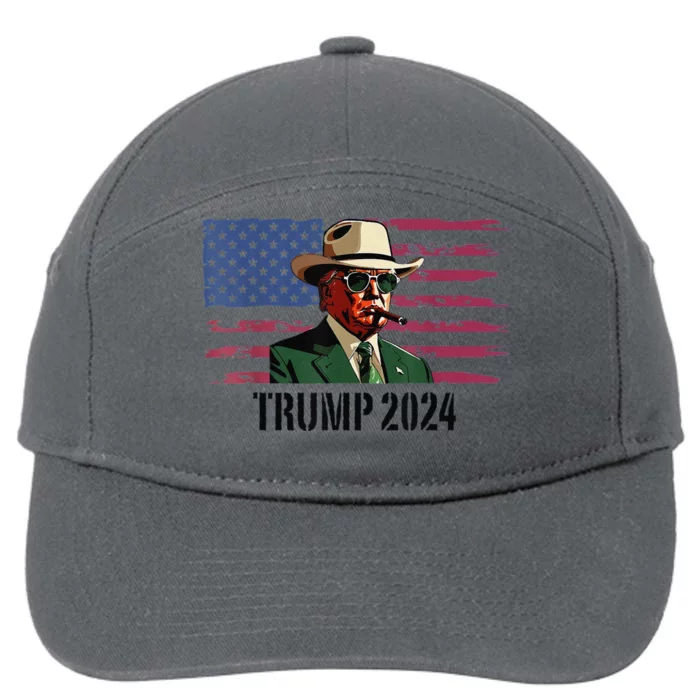 Funny Vintage Western Trump Cow Trump Daddy 7-Panel Snapback Hat