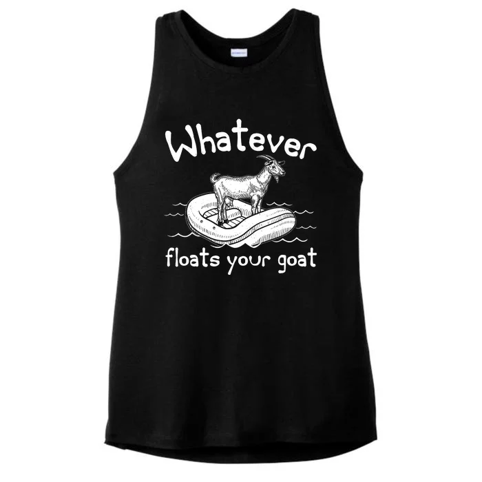 Funny Vintage Whatever Floats Your Goat Ladies Tri-Blend Wicking Tank