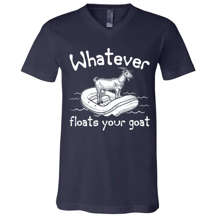 Funny Vintage Whatever Floats Your Goat V-Neck T-Shirt