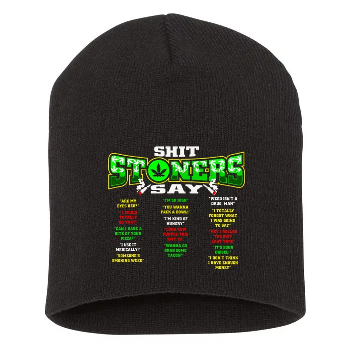 Funny Weed 420 Pot Smoker Stoner Humor Cannabis Gift Short Acrylic Beanie