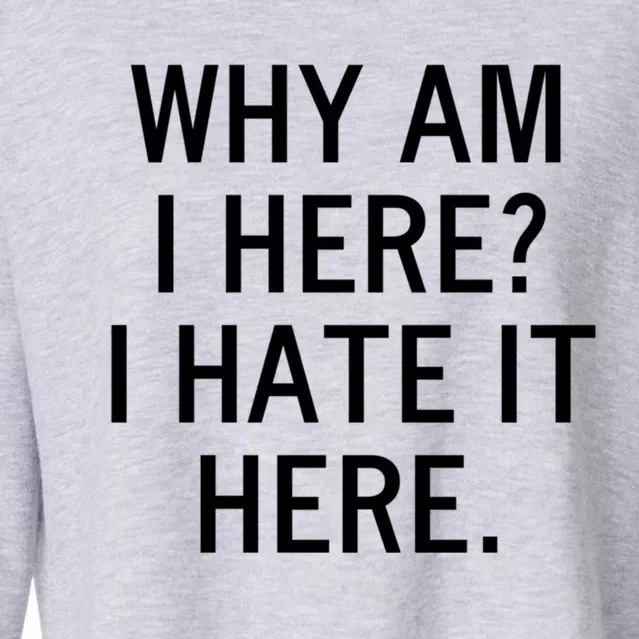 Funny Why Am I Here I Hate It Here Joke Sarcastic Family Gift Cropped Pullover Crew