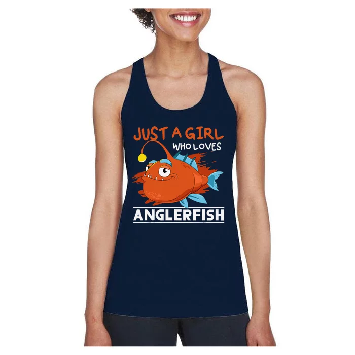 Fishing Women Angler Fish Just A Girl Who Loves Anglerfish Women's Racerback Tank