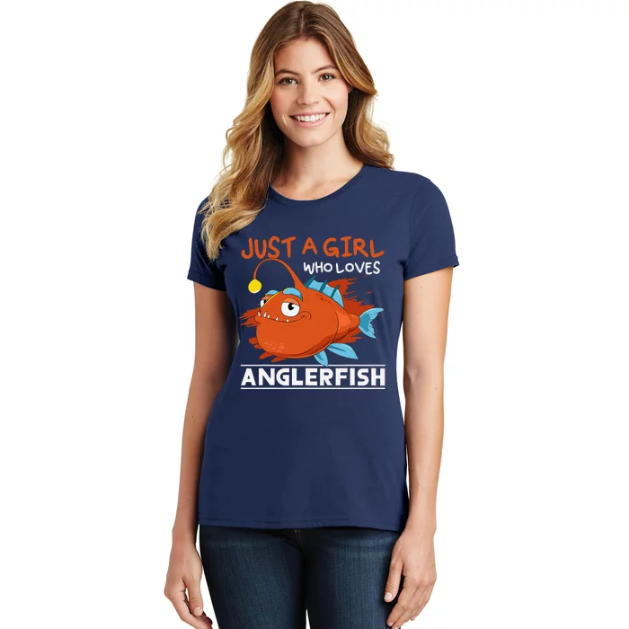 Fishing Women Angler Fish Just A Girl Who Loves Anglerfish Women's T-Shirt