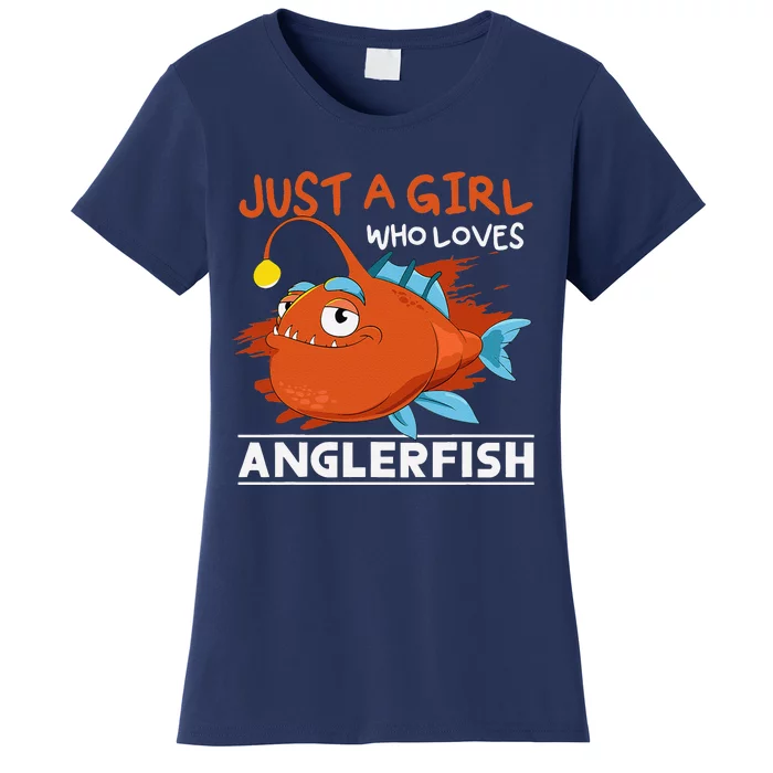 Fishing Women Angler Fish Just A Girl Who Loves Anglerfish Women's T-Shirt