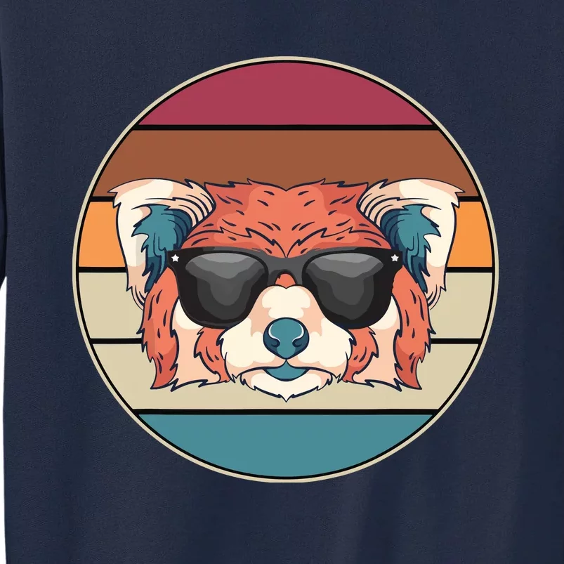 Funny Wild Animal Zoo Keeper Gift Retro Sunglasses Red Panda Tall Sweatshirt