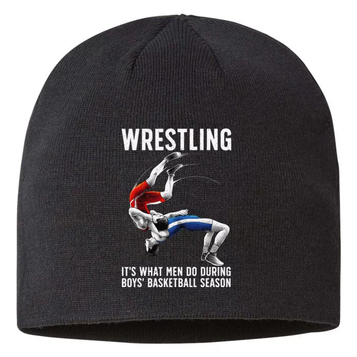 Funny Wrestling Art For Wrestling Athlete 8 1/2in Sustainable Knit Beanie