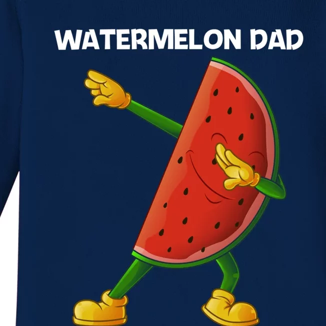 Funny Watermelon Art For Dad Father Melon Fruit Plant Lovers Gift Baby Long Sleeve Bodysuit