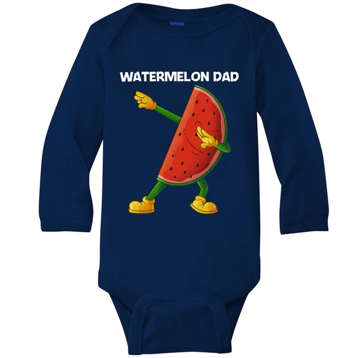 Funny Watermelon Art For Dad Father Melon Fruit Plant Lovers Gift Baby Long Sleeve Bodysuit