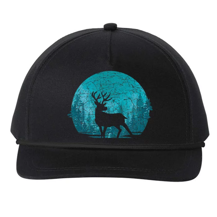 Forest Wildlife Animal Lover Deer Outdoors Trees Nature Snapback Five-Panel Rope Hat