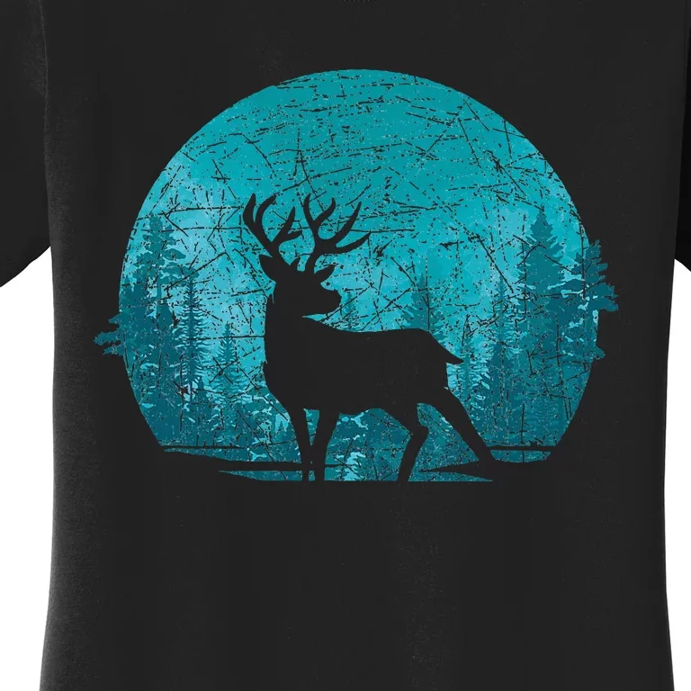 Forest Wildlife Animal Lover Deer Outdoors Trees Nature Women's T-Shirt