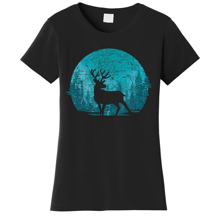 Forest Wildlife Animal Lover Deer Outdoors Trees Nature Women's T-Shirt