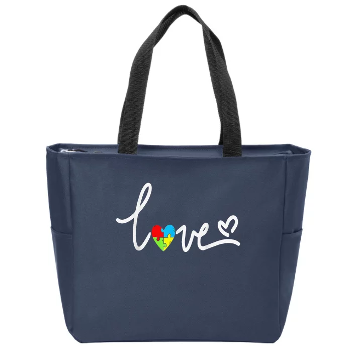 For Women Autism Awareness Tee Plus Size Zip Tote Bag