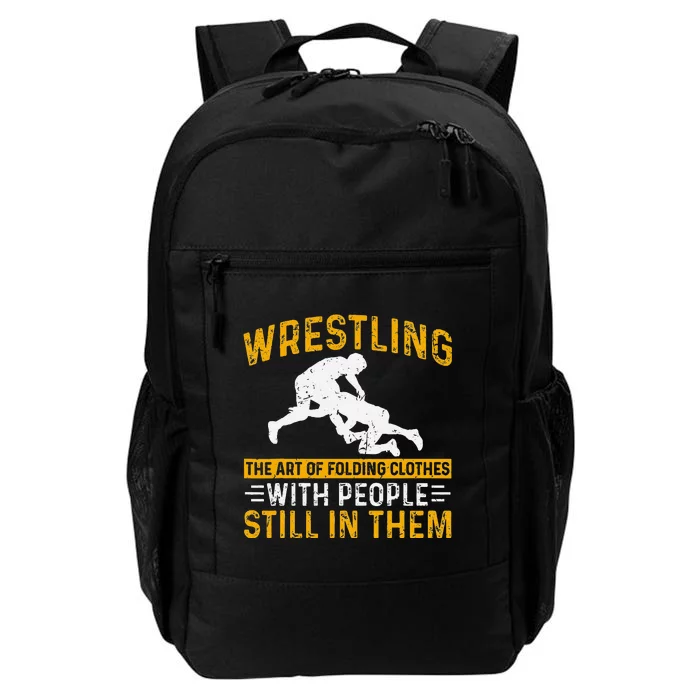 Funny Wrestling Art Of Folding Clothes With People In Them Daily Commute Backpack