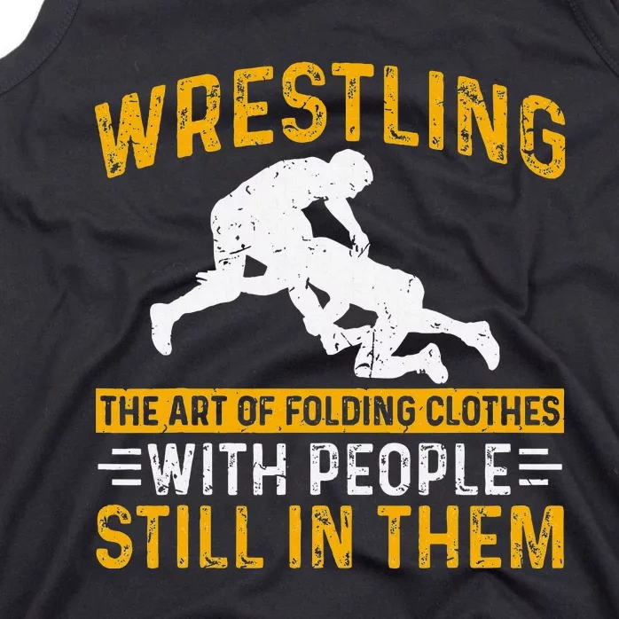 Funny Wrestling Art Of Folding Clothes With People In Them Tank Top