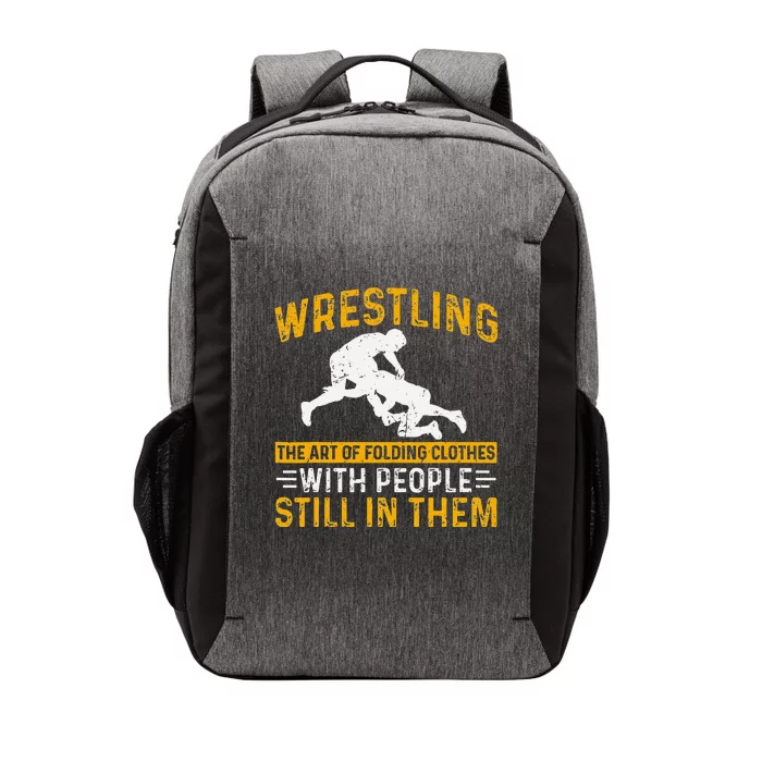 Funny Wrestling Art Of Folding Clothes With People In Them Vector Backpack