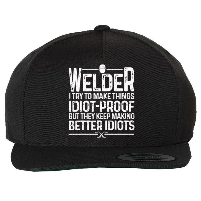 Funny Welder Art For Wo TIGMIG Welding Steel Lovers Wool Snapback Cap