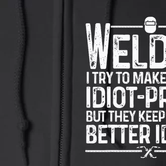 Funny Welder Art For Wo TIGMIG Welding Steel Lovers Full Zip Hoodie