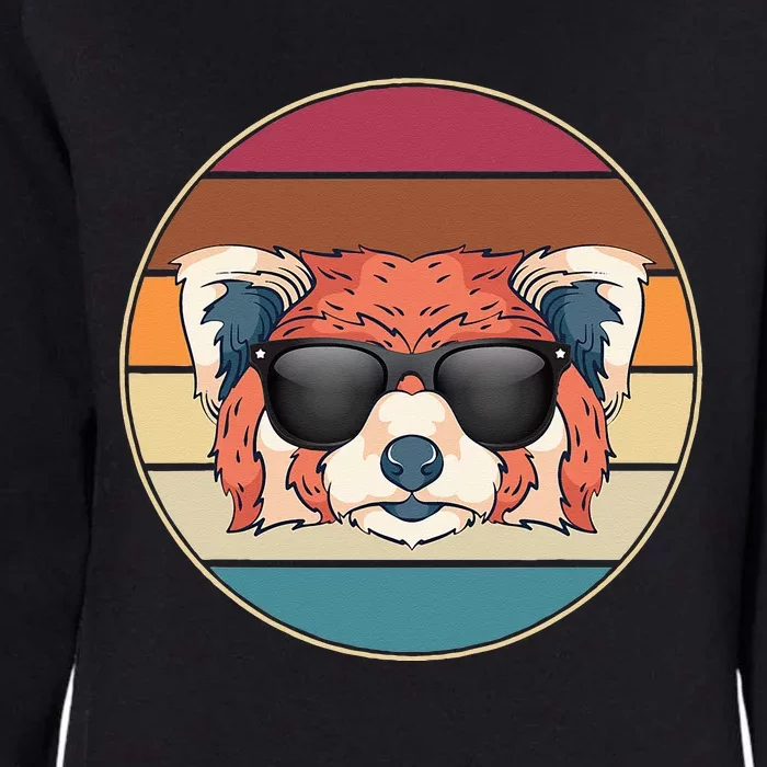 Funny Wild Animal Zoo Keeper Gift Retro Sunglasses Red Panda Womens California Wash Sweatshirt