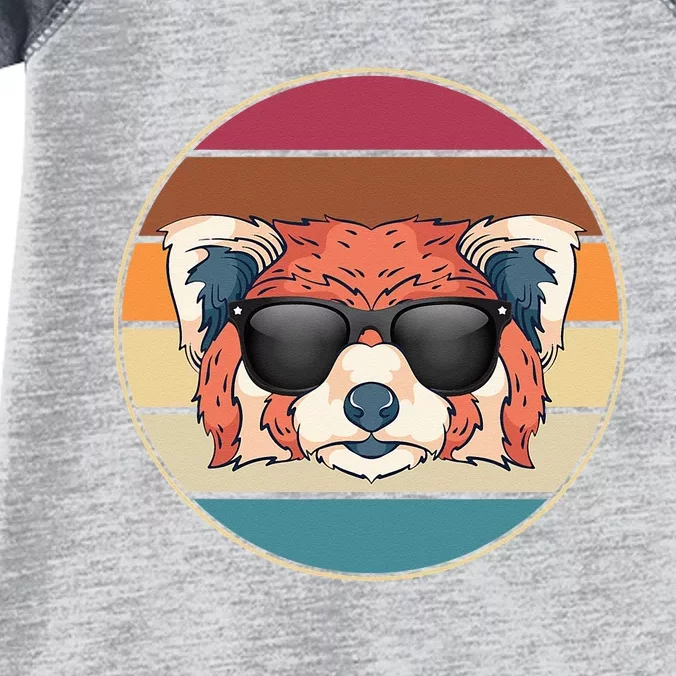 Funny Wild Animal Zoo Keeper Gift Retro Sunglasses Red Panda Infant Baby Jersey Bodysuit