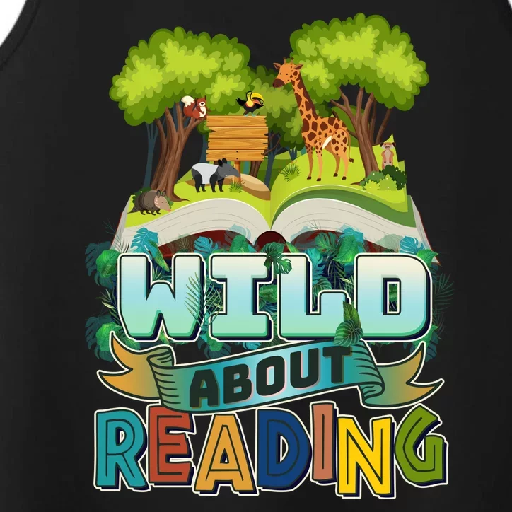 Funny Wild About Reading Book Lover Reading Fan Performance Tank