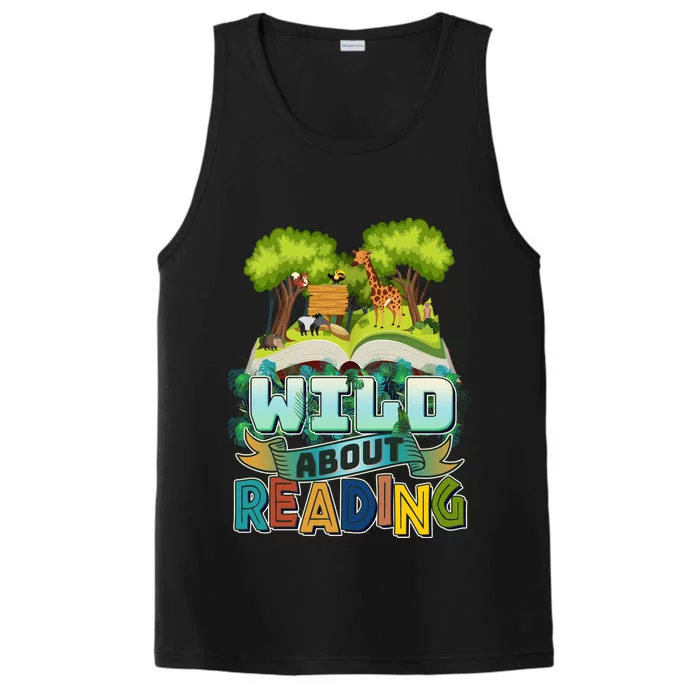 Funny Wild About Reading Book Lover Reading Fan Performance Tank