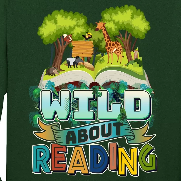 Funny Wild About Reading Book Lover Reading Fan Long Sleeve Shirt