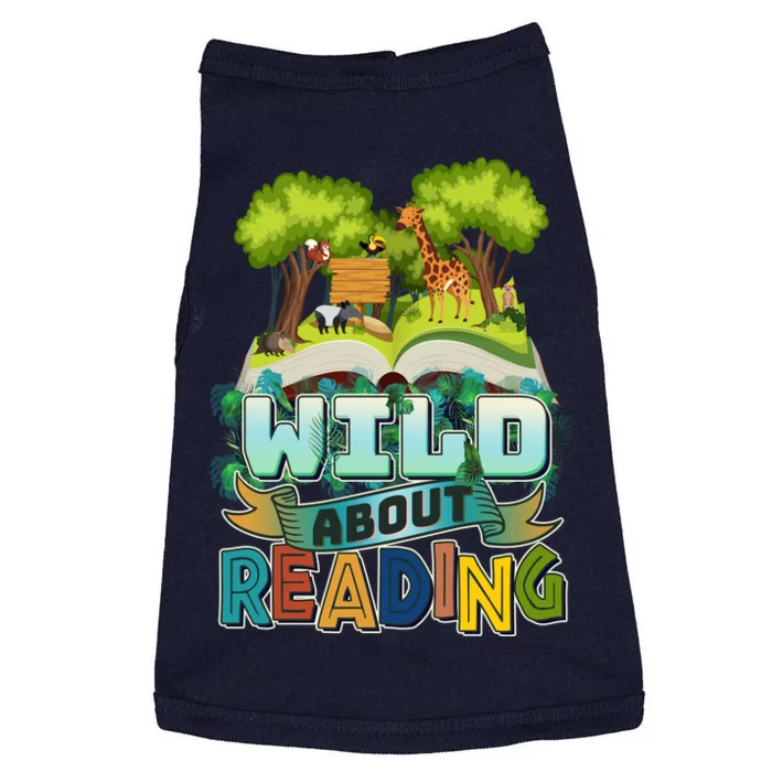 Funny Wild About Reading Book Lover Reading Fan Doggie Tank