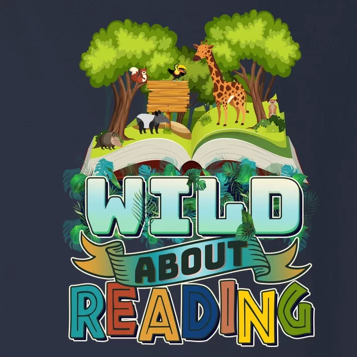 Funny Wild About Reading Book Lover Reading Fan Toddler Long Sleeve Shirt