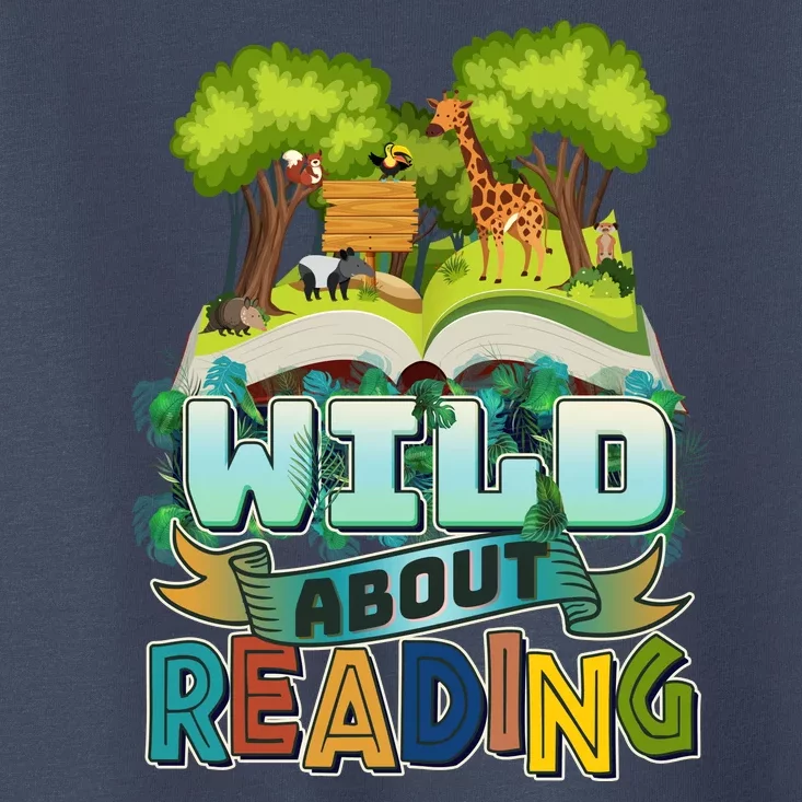 Funny Wild About Reading Book Lover Reading Fan Toddler T-Shirt