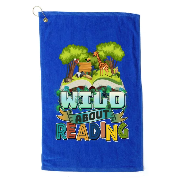 Funny Wild About Reading Book Lover Reading Fan Platinum Collection Golf Towel