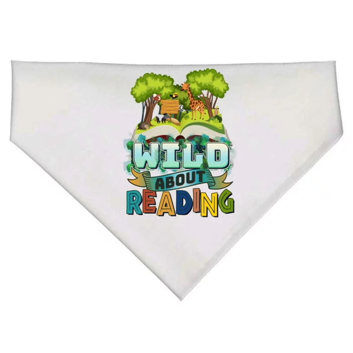 Funny Wild About Reading Book Lover Reading Fan USA-Made Doggie Bandana