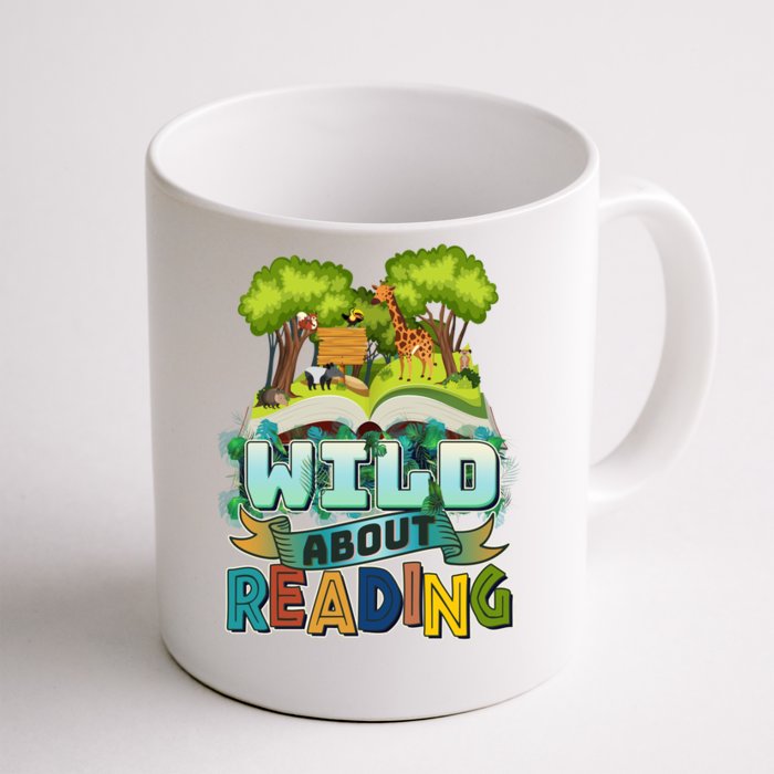 Funny Wild About Reading Book Lover Reading Fan Front & Back Coffee Mug