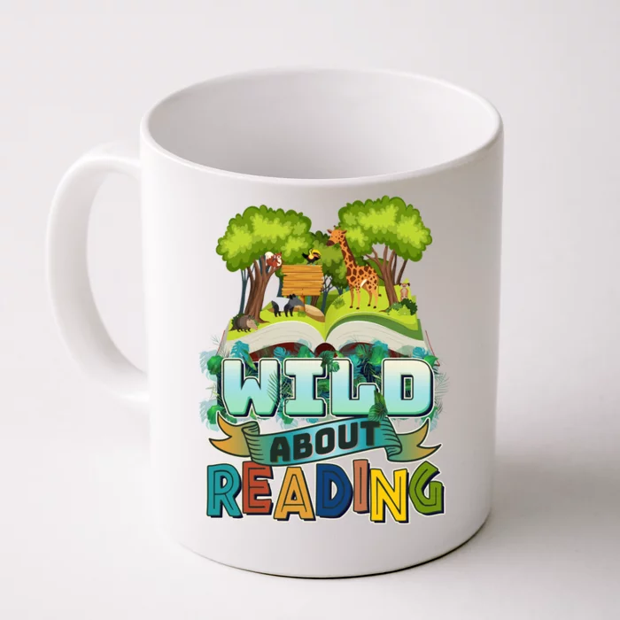 Funny Wild About Reading Book Lover Reading Fan Front & Back Coffee Mug