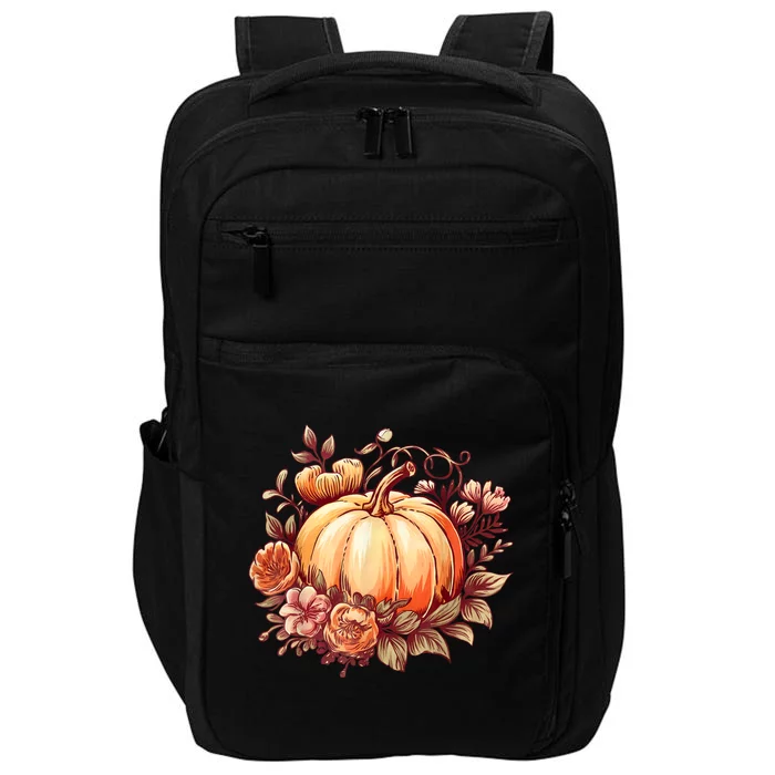 Fall Women Autumn Pumpkin Graphic Vintage Thanksgiving Impact Tech Backpack