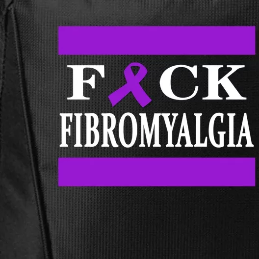 Fibromyalgia Warrior Awareness Purple Ribbon Gift Meaningful Gift City Backpack