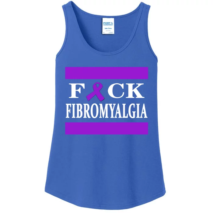 Fibromyalgia Warrior Awareness Purple Ribbon Gift Meaningful Gift Ladies Essential Tank