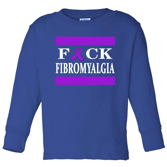 Fibromyalgia Warrior Awareness Purple Ribbon Gift Meaningful Gift Toddler Long Sleeve Shirt