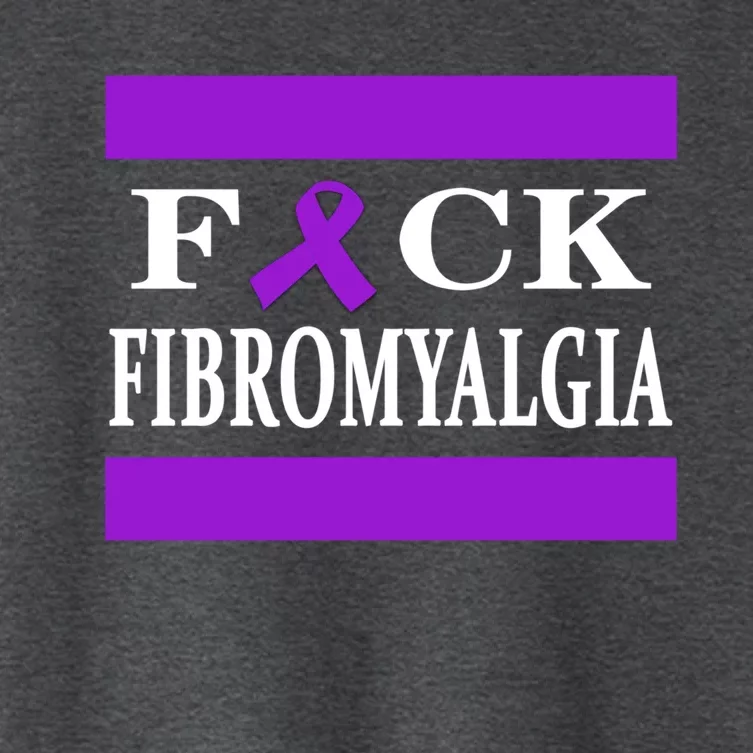 Fibromyalgia Warrior Awareness Purple Ribbon Gift Meaningful Gift Women's Crop Top Tee