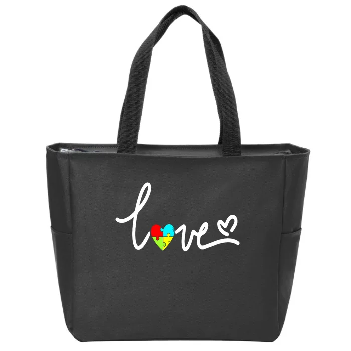 For Women Autism Awareness Plus Size Zip Tote Bag