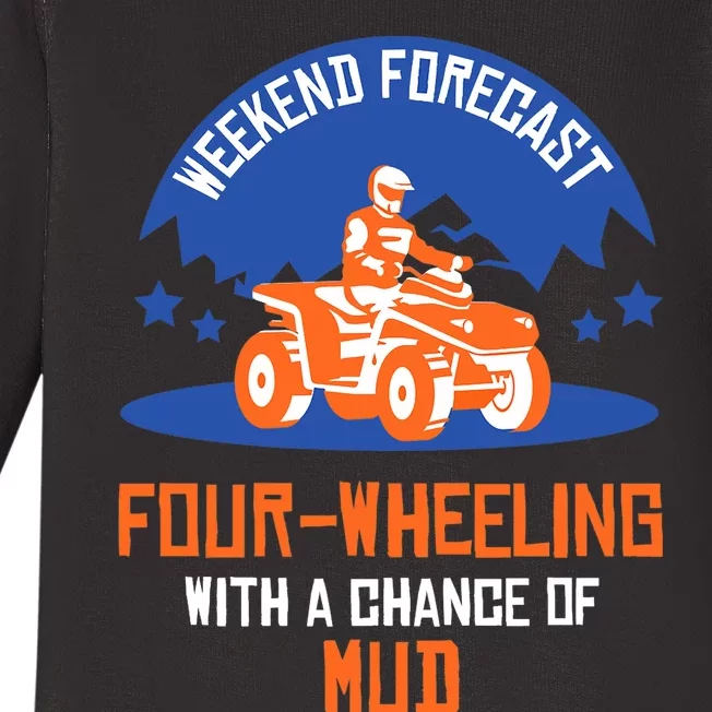 Four-Wheeling With A Chance Of Mud All Terrain Vehicle ATV Premium Baby Long Sleeve Bodysuit