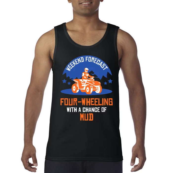 Four-Wheeling With A Chance Of Mud All Terrain Vehicle ATV Premium Tank Top