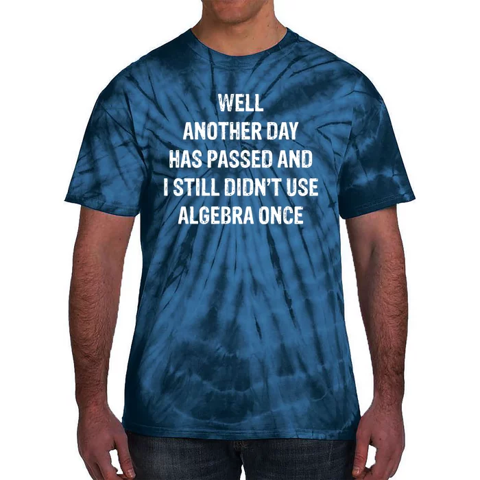 Funny Well Another Day Has Passed And I Still Didn't Use Algebra Costume Tie-Dye T-Shirt