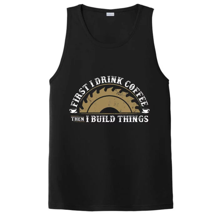 Funny Woodworking and Coffee Carpenter Performance Tank