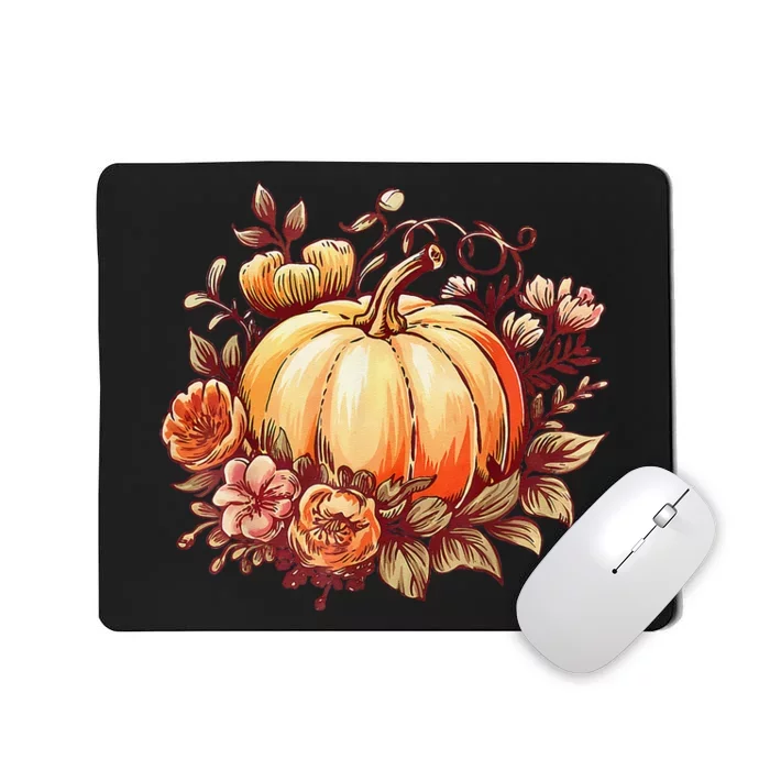 Fall Women Autumn Pumpkin Graphic Vintage Thanksgiving Mousepad