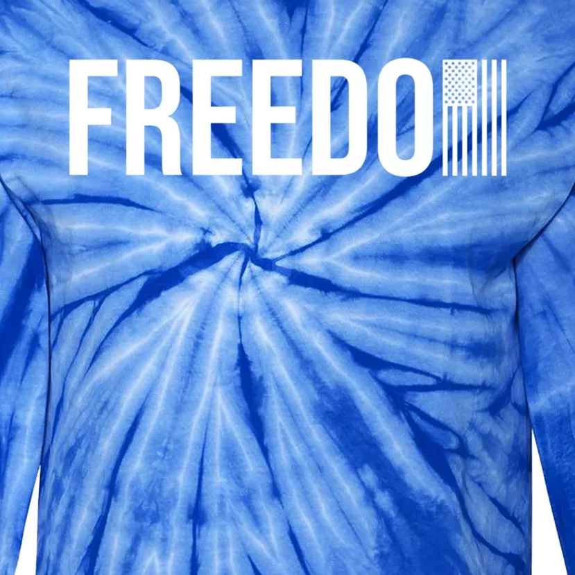 Freedom With American Flag Cool Gift Tie-Dye Long Sleeve Shirt