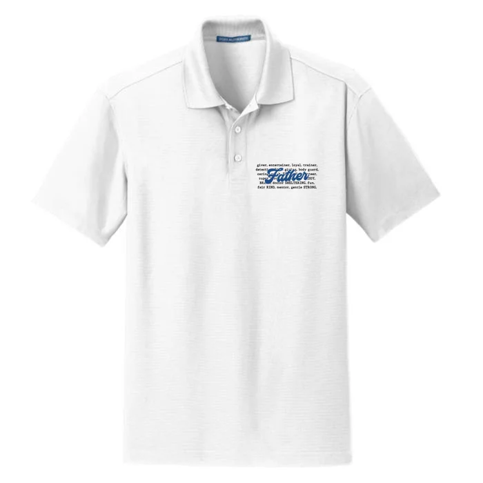 Father Words Art Fathers Day Best Dad Ever Dry Zone Grid Performance Polo