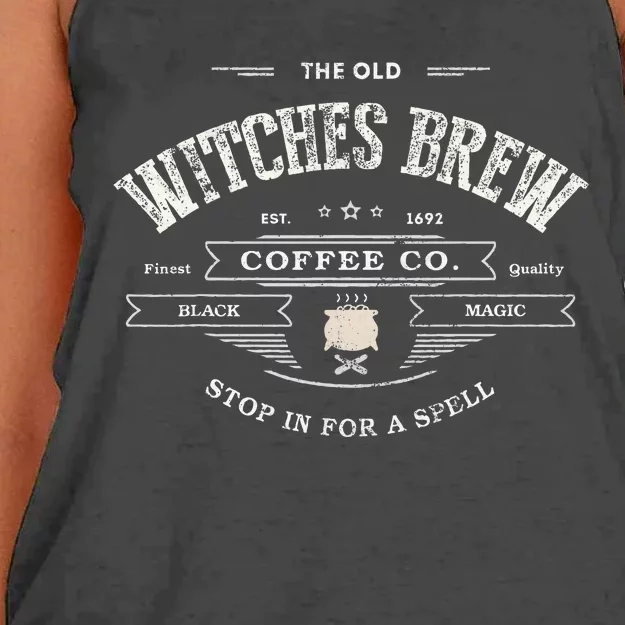 Funny Witches Brew Wiccan Coffee Co Black Magic Company Women's Knotted Racerback Tank