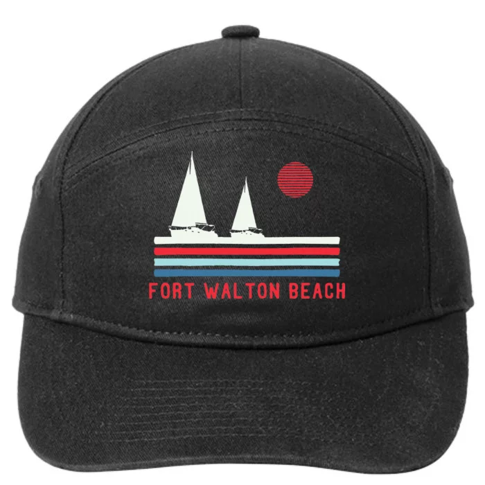 Fort Walton Beach Fl Sailboat Vintage 80s 7-Panel Snapback Hat